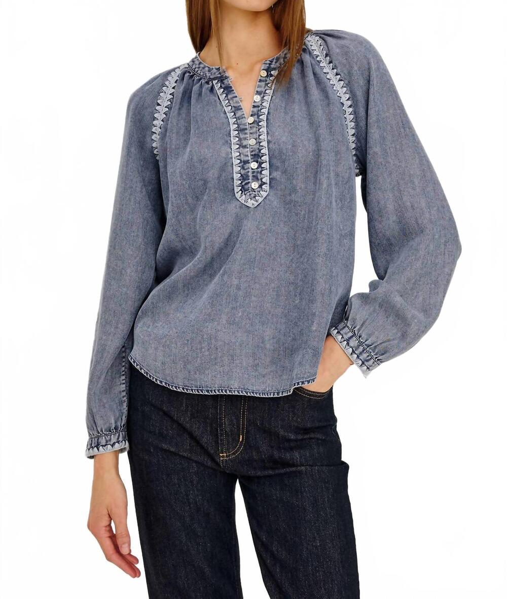 NEW RAILS tali blouse in blue ridge